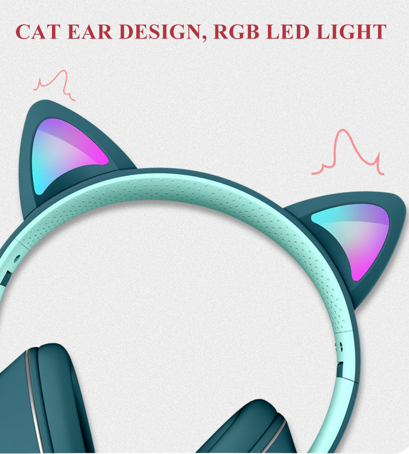 RGB Luminous Cat Ear Wired Headset - Perfect for Gaming & Learning