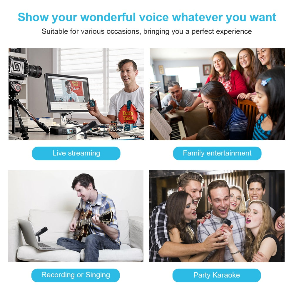 Streaming USB Microphone - Metal Condenser Microphone