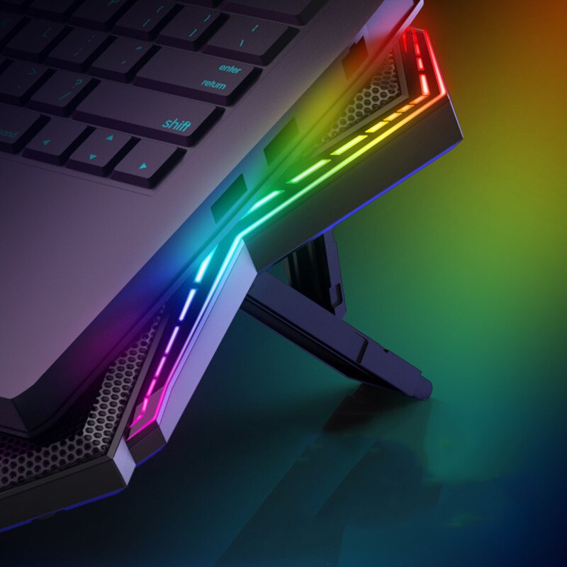 Gaming Laptop Cooler with RGB Lighting and USB Ports