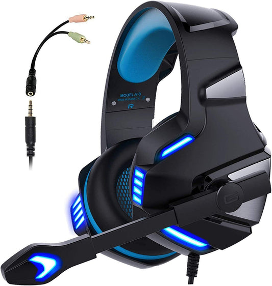 Head Mounted Gaming Headphones with RGB Lighting - Wired