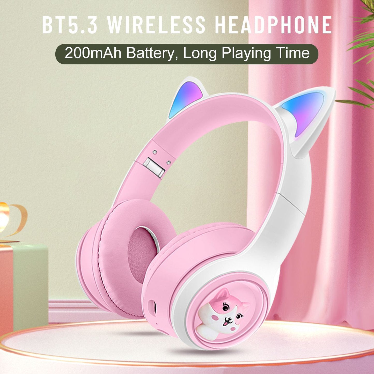 Luminous Cat's Ears Bluetooth Headset - Wireless Gaming Headset