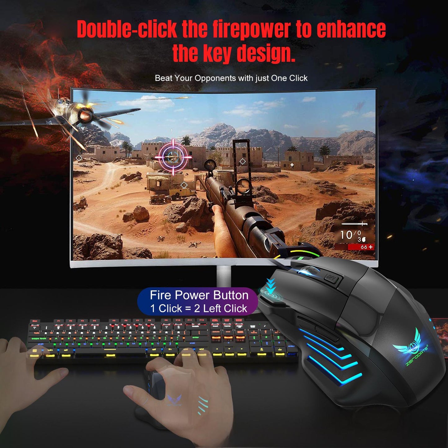 E-sports Mechanical Gaming Mouse - 7 Buttons with Colorful Lights