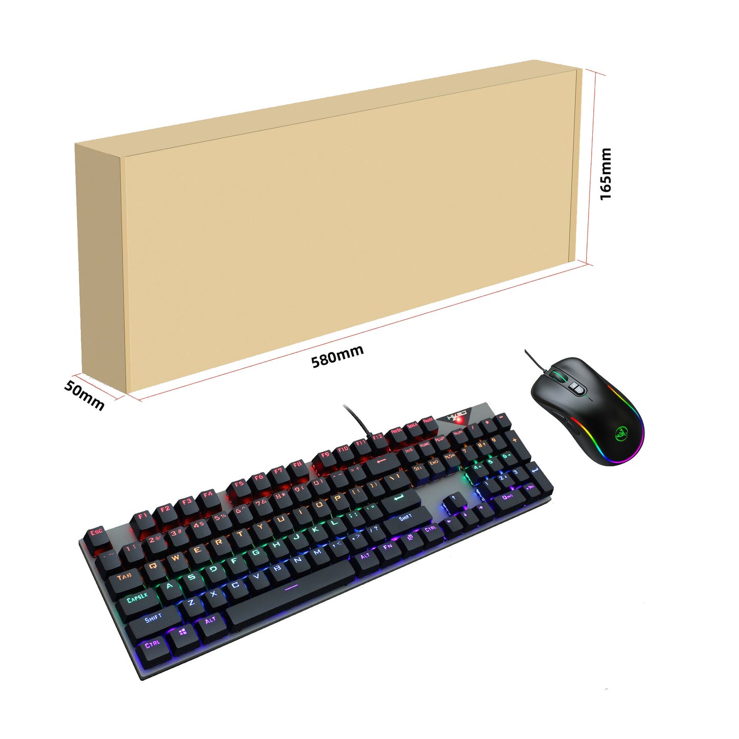RGB Backlit Mechanical Keyboard and Mouse Wired Gaming Set