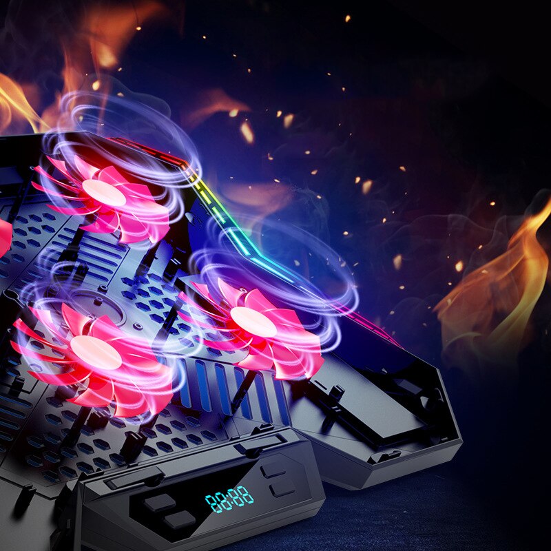 Gaming Laptop Cooler with RGB Lighting and USB Ports