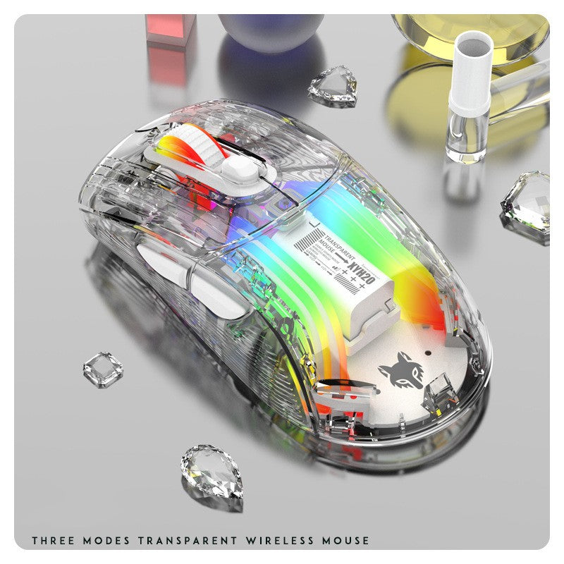 Luminous Wireless See Through Transparent Bluetooth RGB Gaming Mouse
