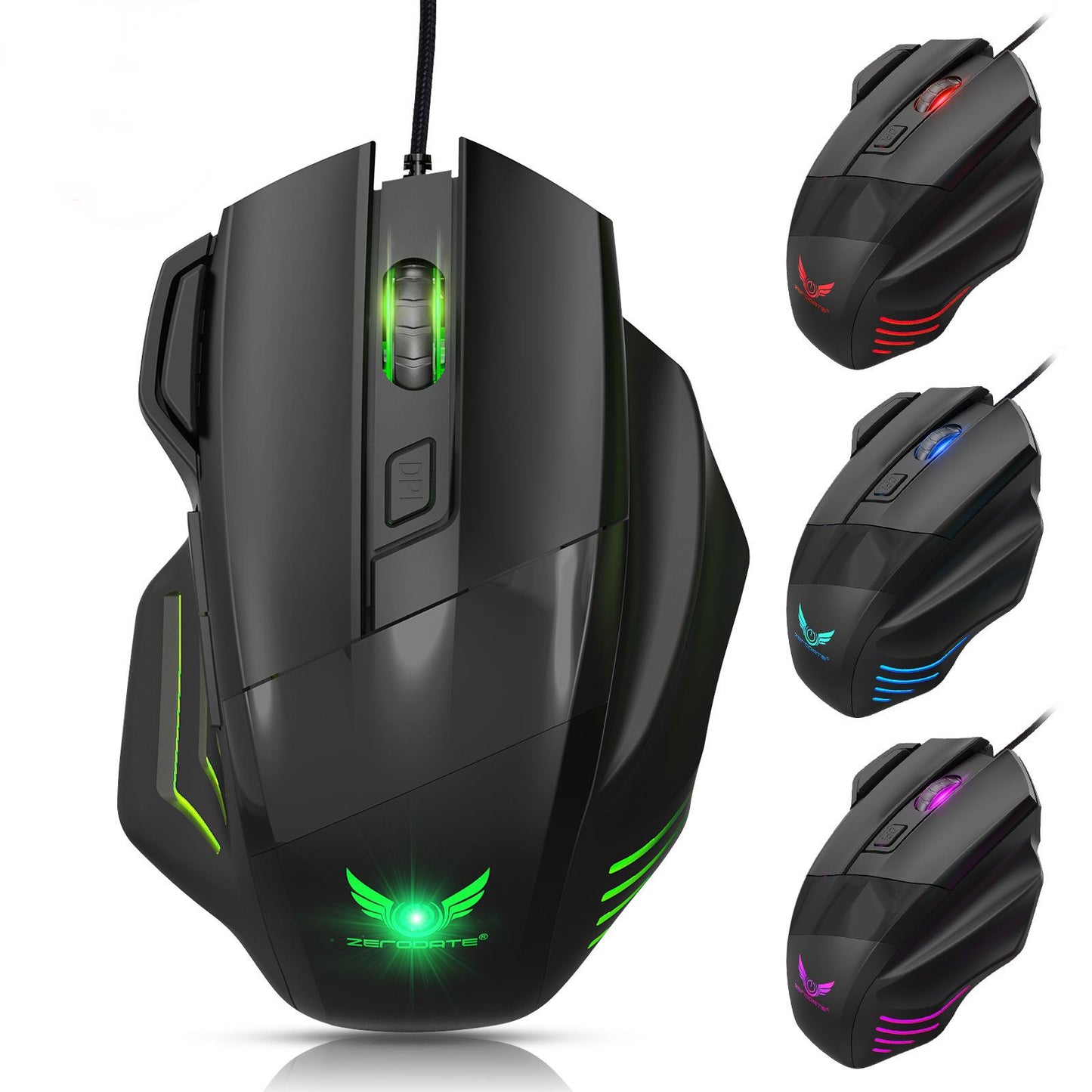 E-sports Mechanical Gaming Mouse - 7 Buttons with Colorful Lights