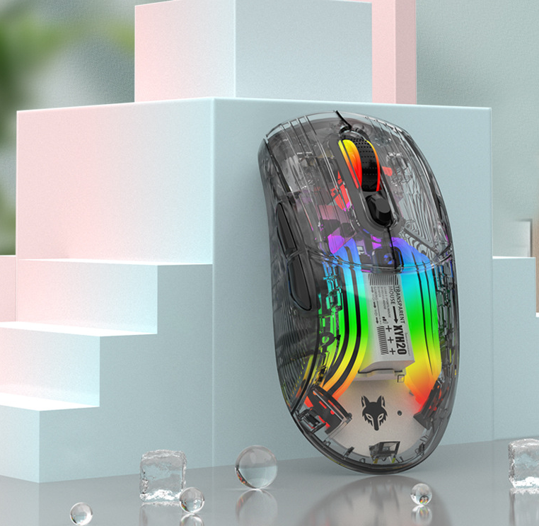 Luminous Wireless See Through Transparent Bluetooth RGB Gaming Mouse