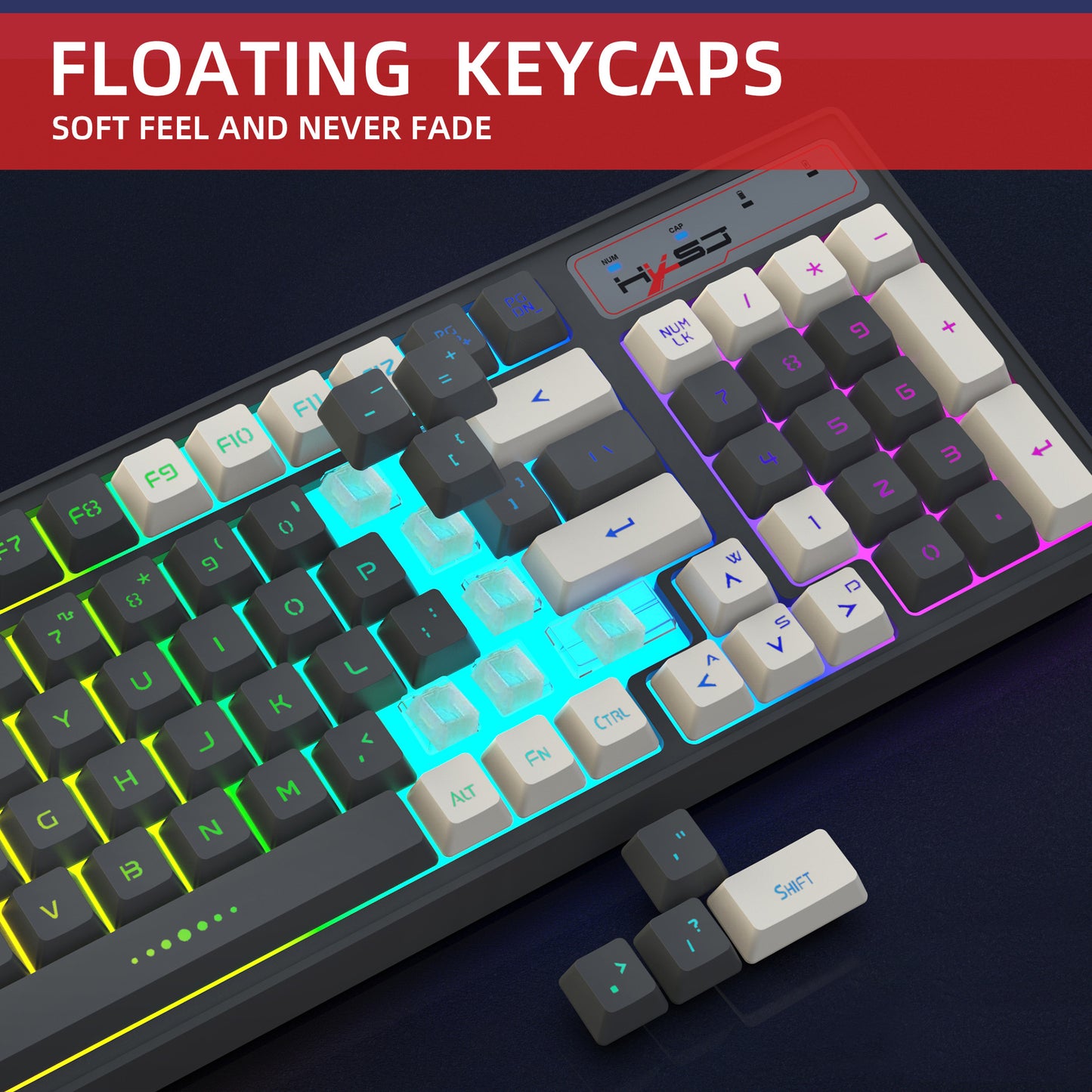 RGB Backlight Gaming Keyboard - 2.4G Wireless Membrane Keyboard