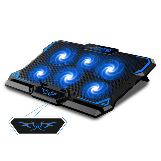 17 Inch Gaming Laptop Cooler With Six Fans LED Screen And Dual USB Ports