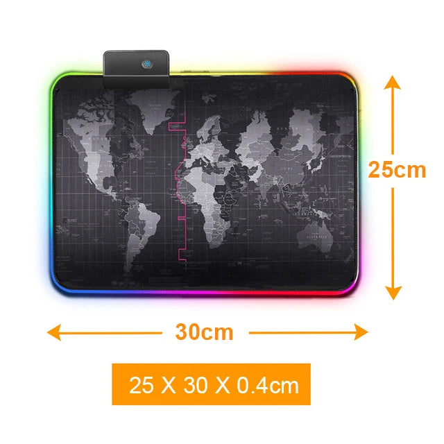 Gaming Mouse Pad With Large World Map - RGB