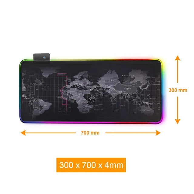 Gaming Mouse Pad With Large World Map - RGB