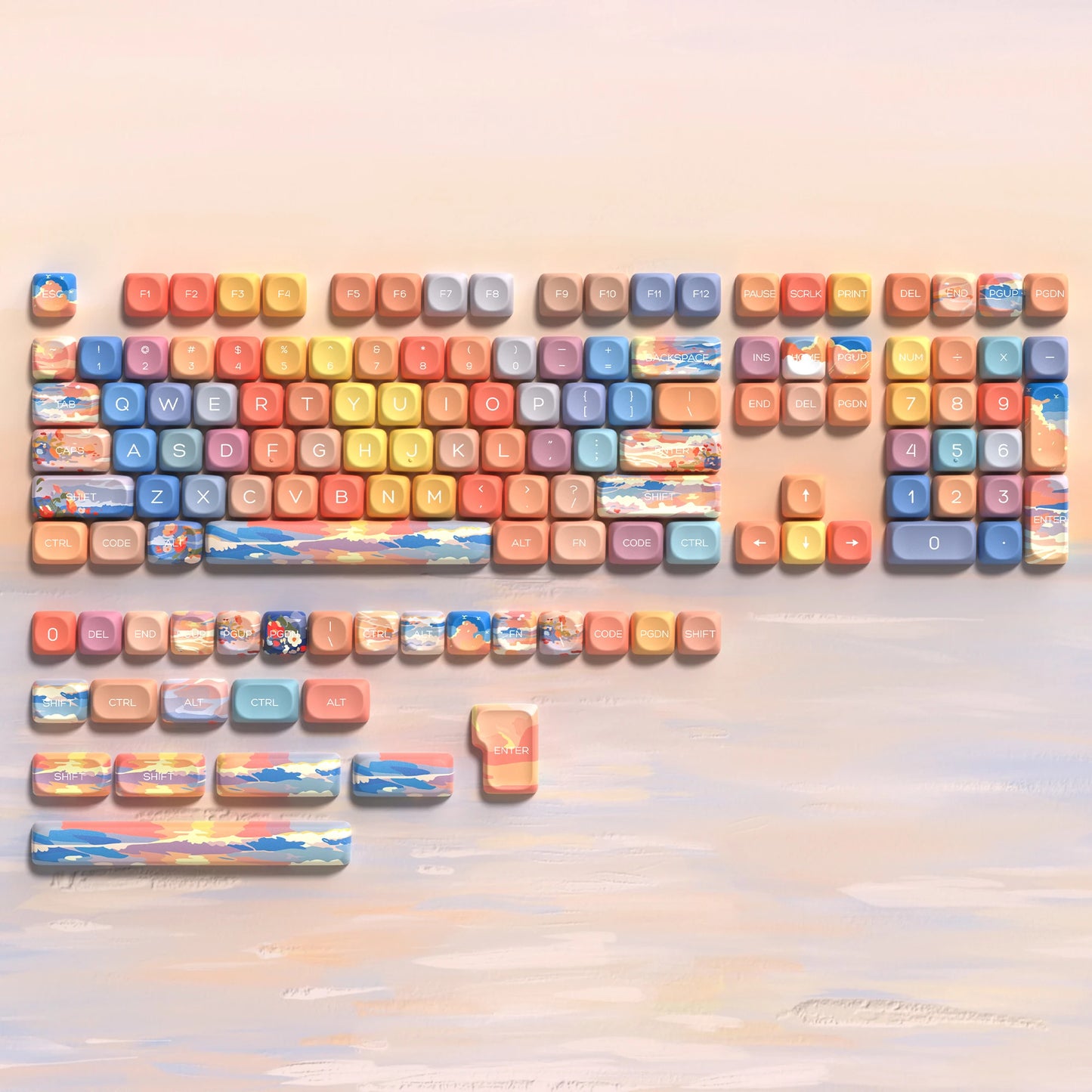 132 PBT Keycaps for 60% 65%75% 100% Cherry Gateron MX Switches Mechanical Keyboards