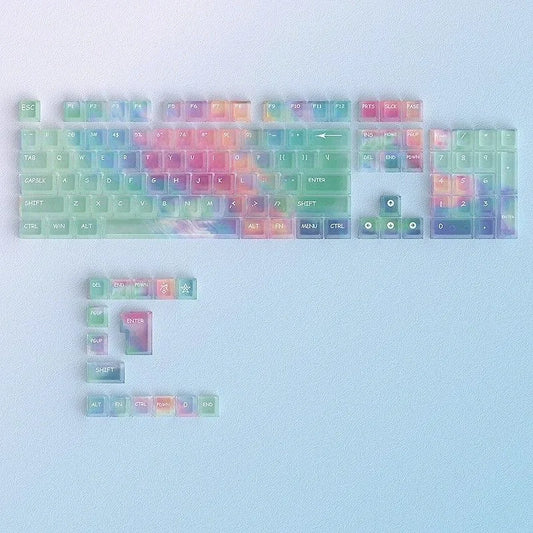 Candy Colored Gradient Transparent Keycaps 119 Keys For Cherry MX Mechanical