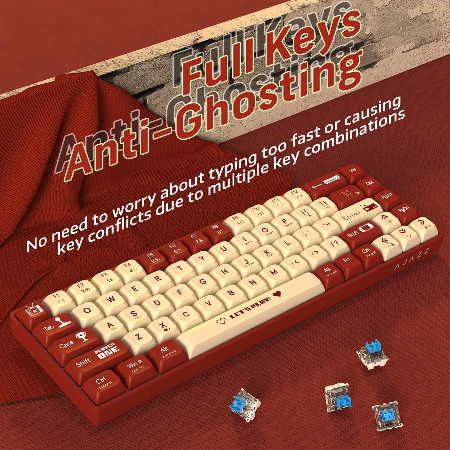 65% Wired Mechanical Gaming Keyboard With Hot Swappable RGB Backlit