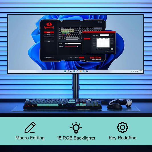 Wired RGB 104-Key Mechanical Keyboard with Red Switches