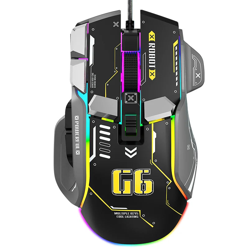 Wired Gaming Mouse 12800 DPI A826 RGB Macro Programmable Ergonomic