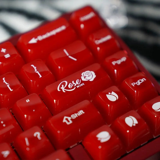 117 Key Pink Red Fog Transparent Keycap Set For Cherry MX Mechanical Keyboard