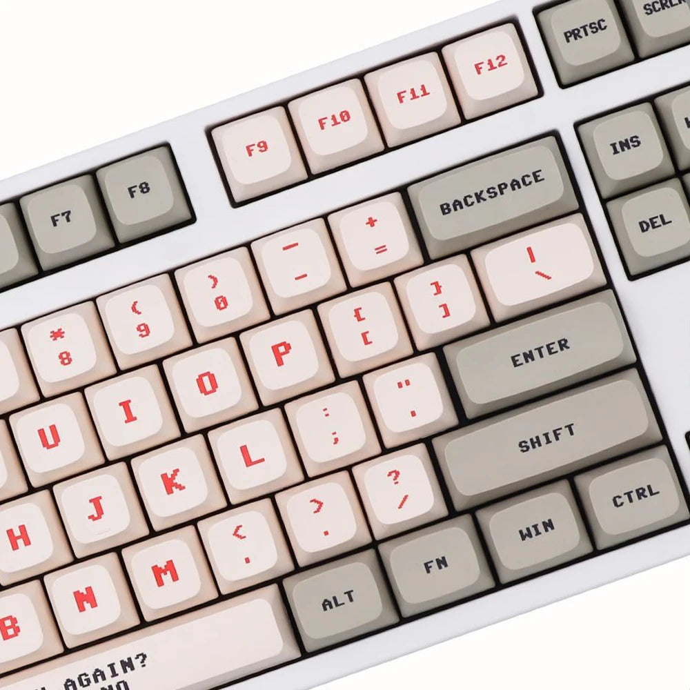 139 Keys Anime Retro Red & White Keycaps for MX Switches – PBT Dye Sub