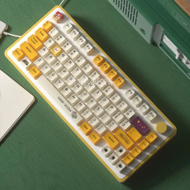 Retro Gamer Mechanical Keyboard Key Caps – PBT Material, Cartoon Style