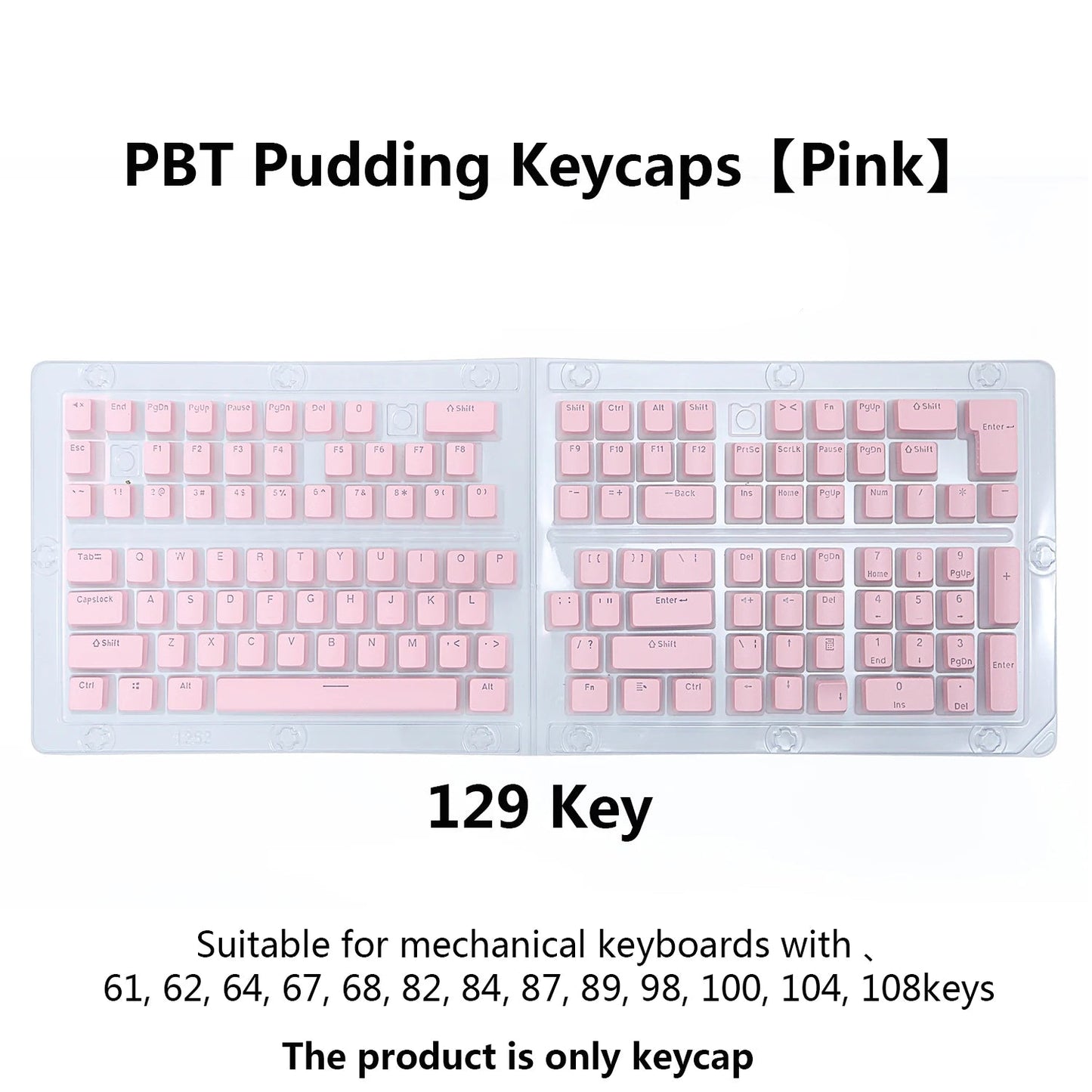 PBT Pudding Keycaps 129 Keys – OEM Profile for MX Switch RGB Backlit