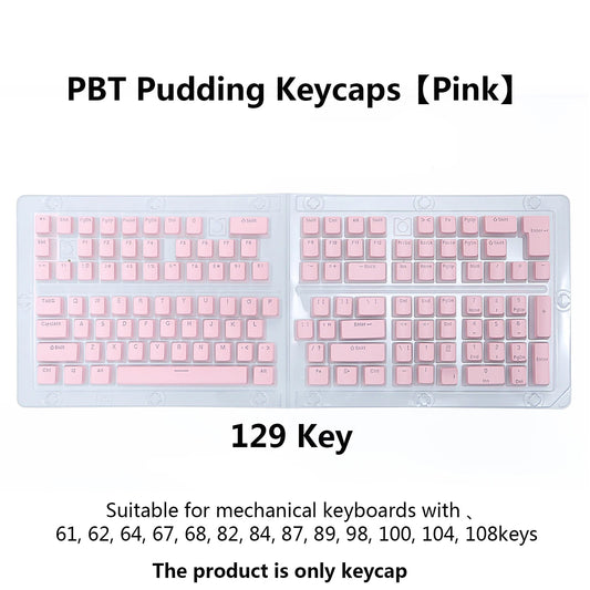 PBT Pudding Keycaps 129 Keys – OEM Profile for MX Switch RGB Backlit