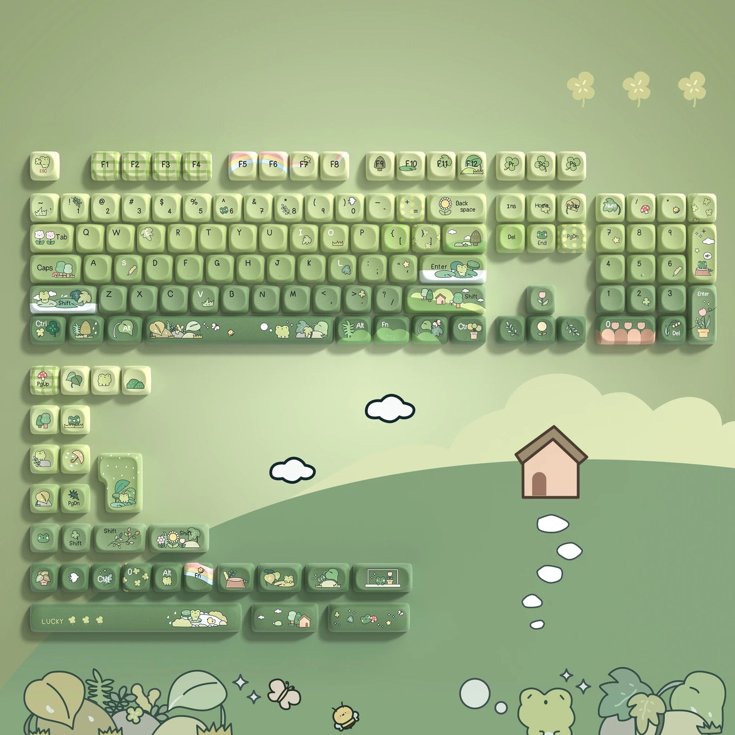 132 PBT Keycaps for 60% 65%75% 100% Cherry Gateron MX Switches Mechanical Keyboards