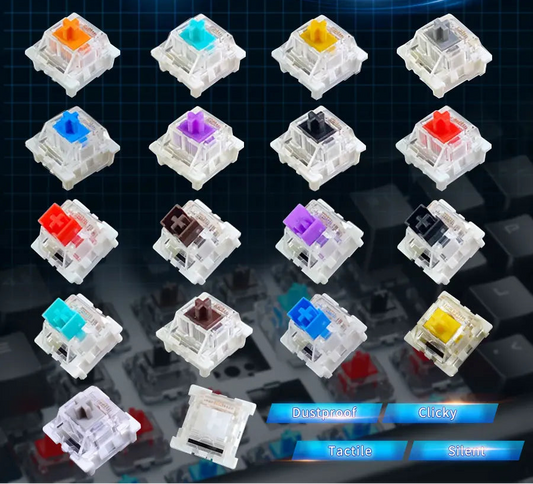 3Pin Dustproof Keyboard Switches Linear Tactile Silent For MX Mechanical