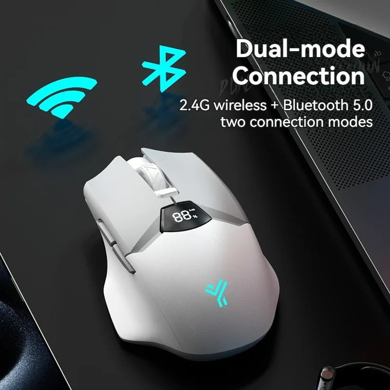 Mute Button Dual Mode Bluetooth 2.4G Wireless Mouse With 600mAh Battery