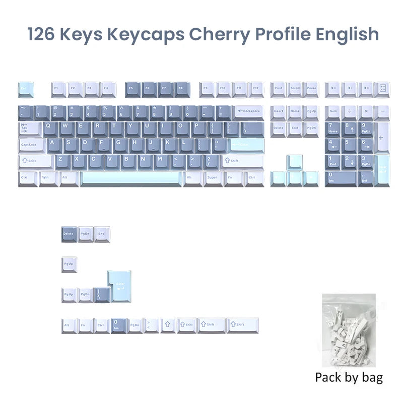 Keycaps 126 Keys – Double Shot PBT Cherry Profile for MX