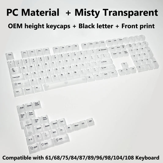 Rainbow Keycaps Full Set for Mechanical Keyboard - Transparent RGB Key