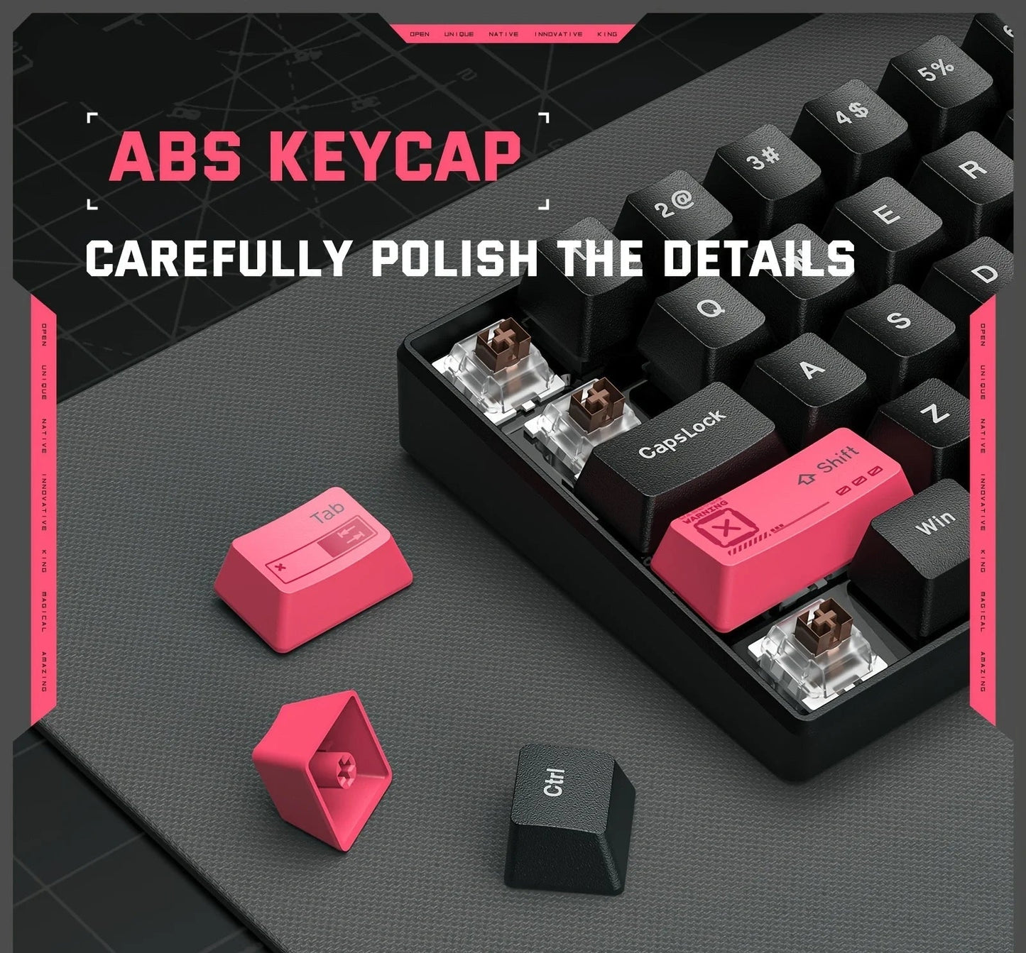 Mechanical Gaming Keyboard 61 Keys RGB Backlit Wired For PC And Laptop