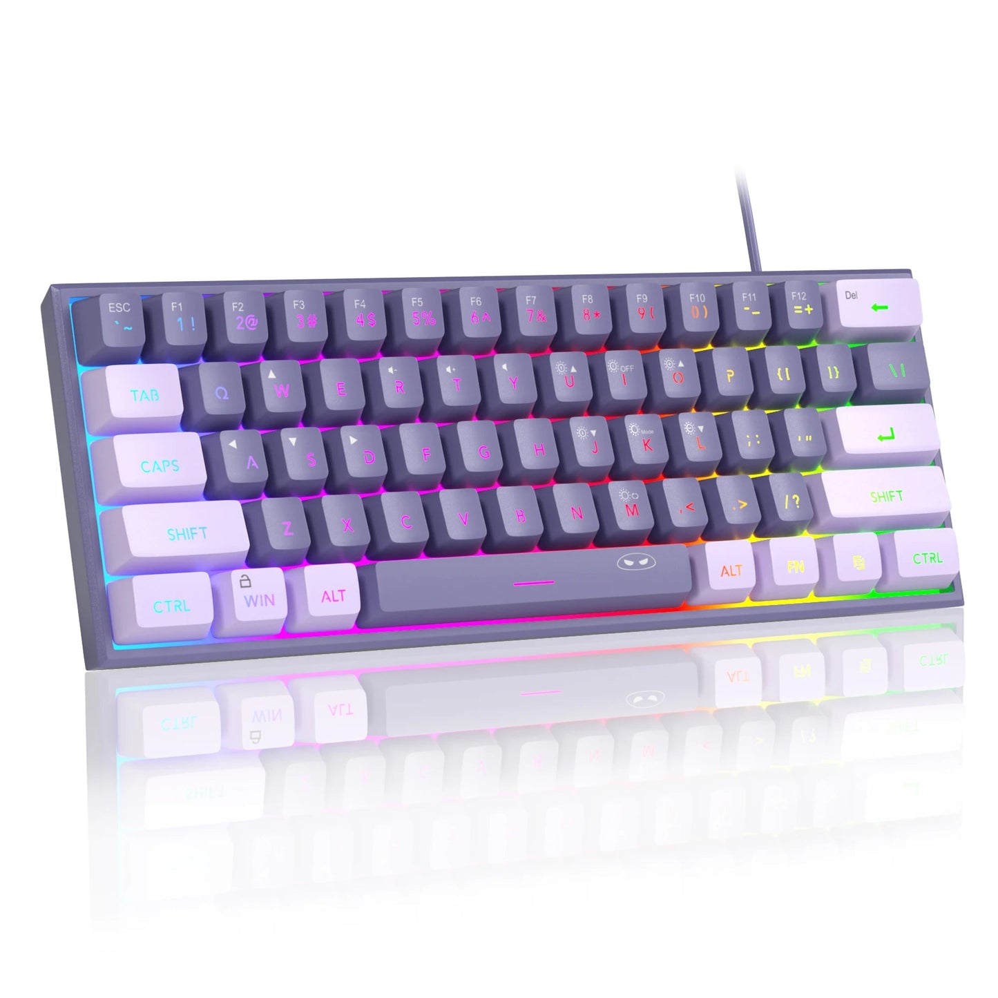 Mini 60% Gaming Keyboard with RGB Backlit - Ergonomic Design