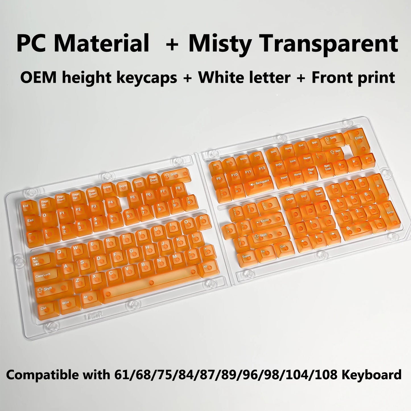Rainbow Keycaps Full Set for Mechanical Keyboard - Transparent RGB Key