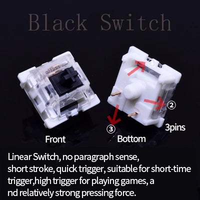 3Pin Dustproof Keyboard Switches Linear Tactile Silent For MX Mechanical