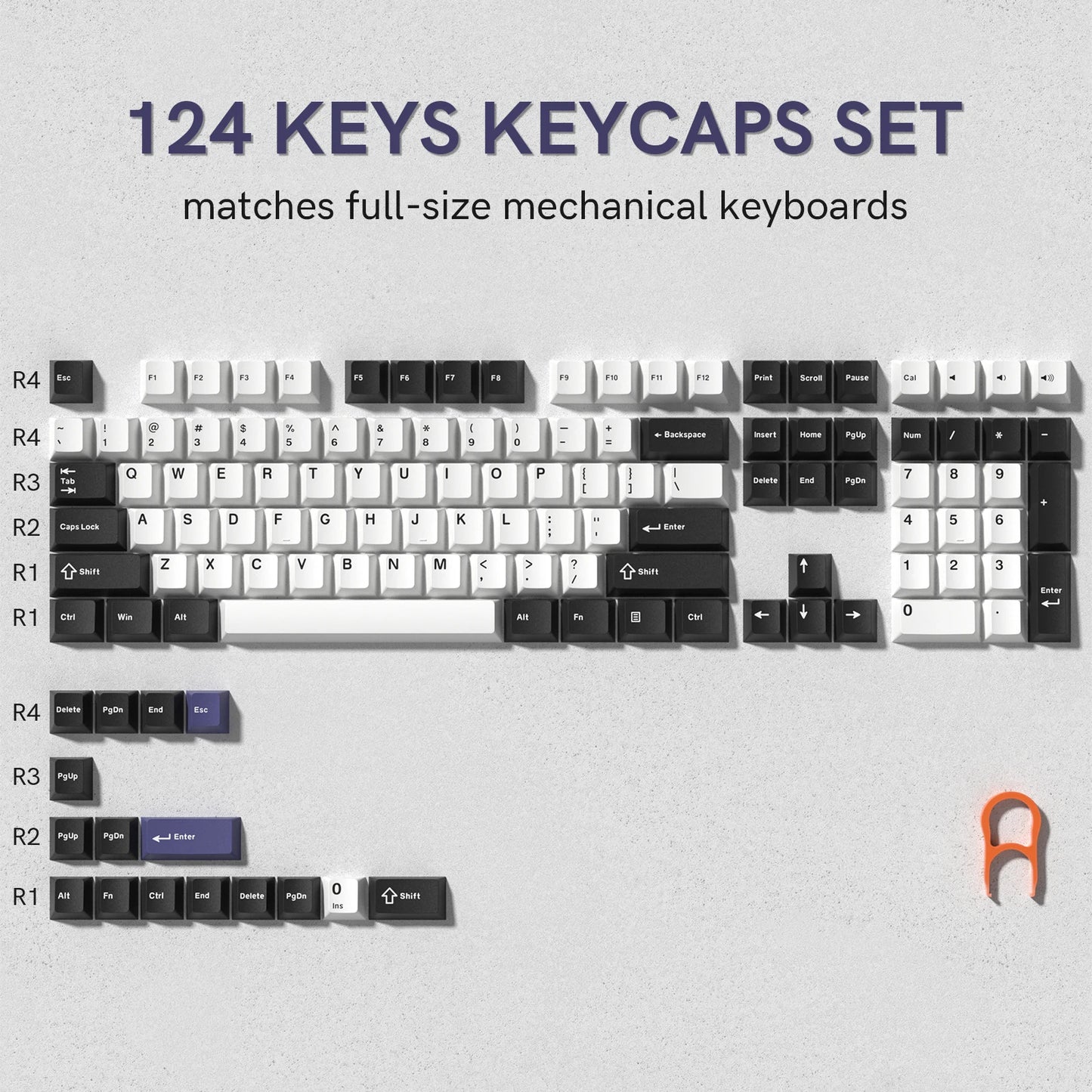 Rainbow 138 Keys Retro PBT Keycaps - Double Shot Cherry Profile for MX