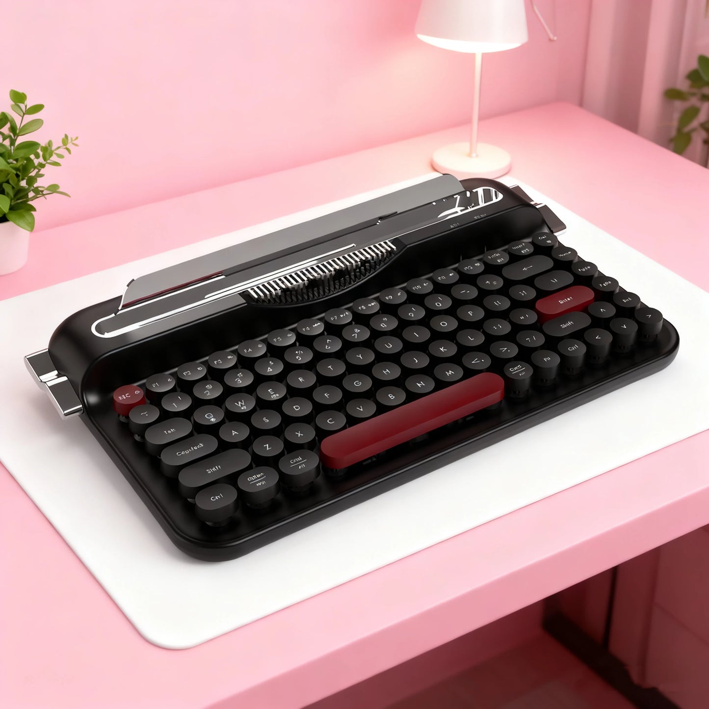 Wireless 2.4G Dual Mode Retro Keyboard With Fixed Groove Stand And Multi Device
