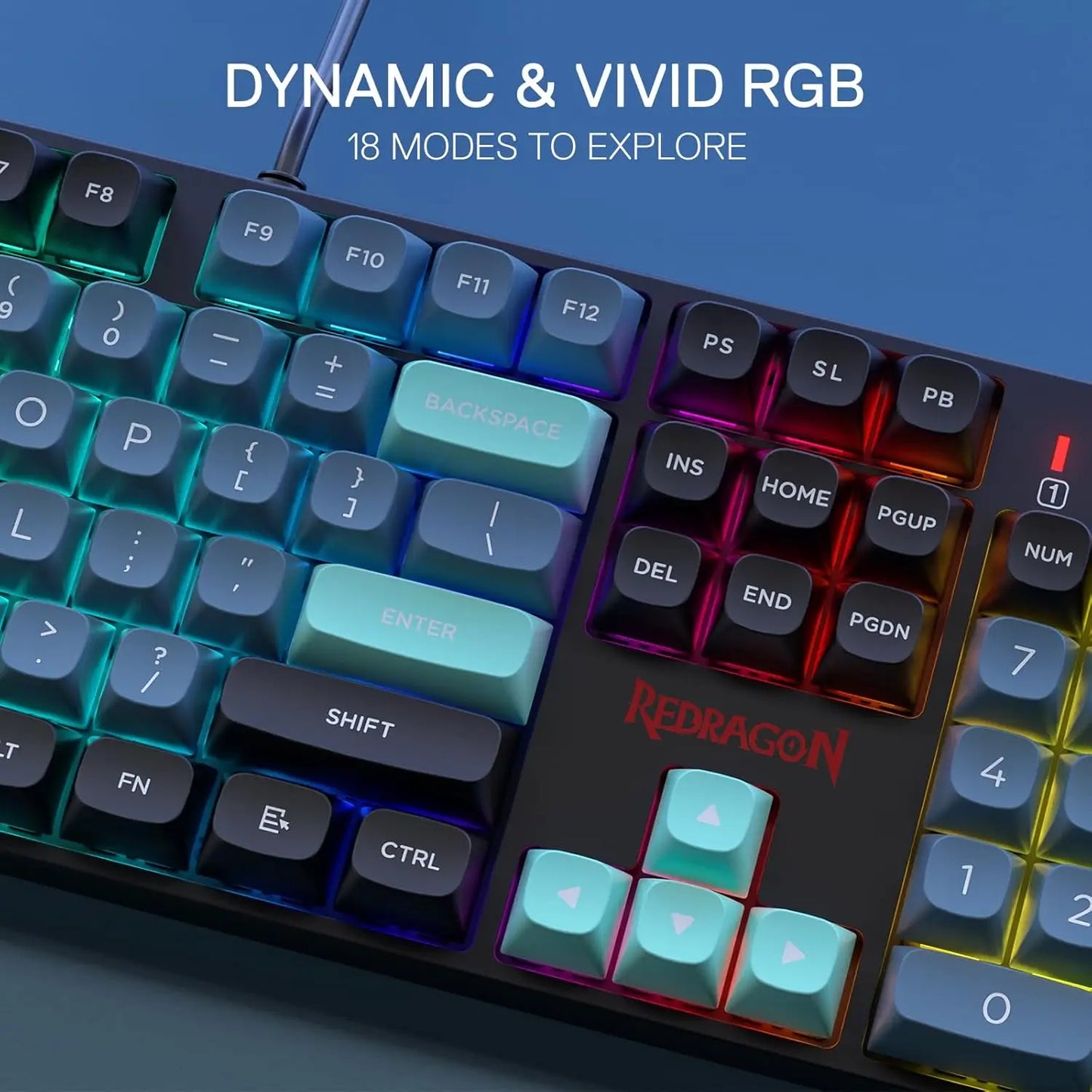 Wired RGB 104-Key Mechanical Keyboard with Red Switches
