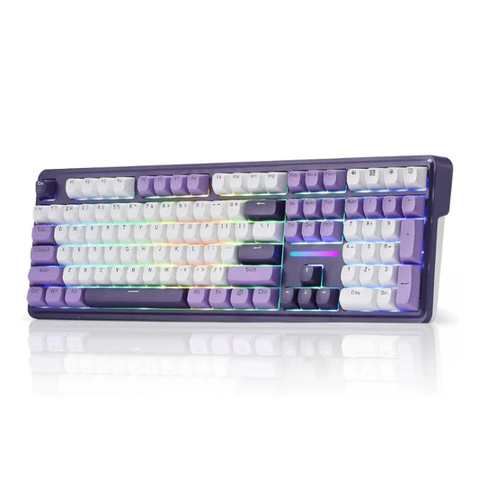 PRO Wireless Gasket RGB Keyboard with 108 Keys - Hot-Swap, South-Facing LED Socket, Charming Purple