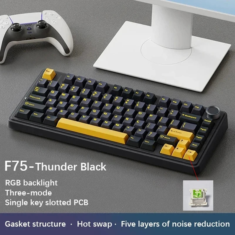 75% RGB Gasket Mounted Gaming Keyboard With Gradient Keycaps
