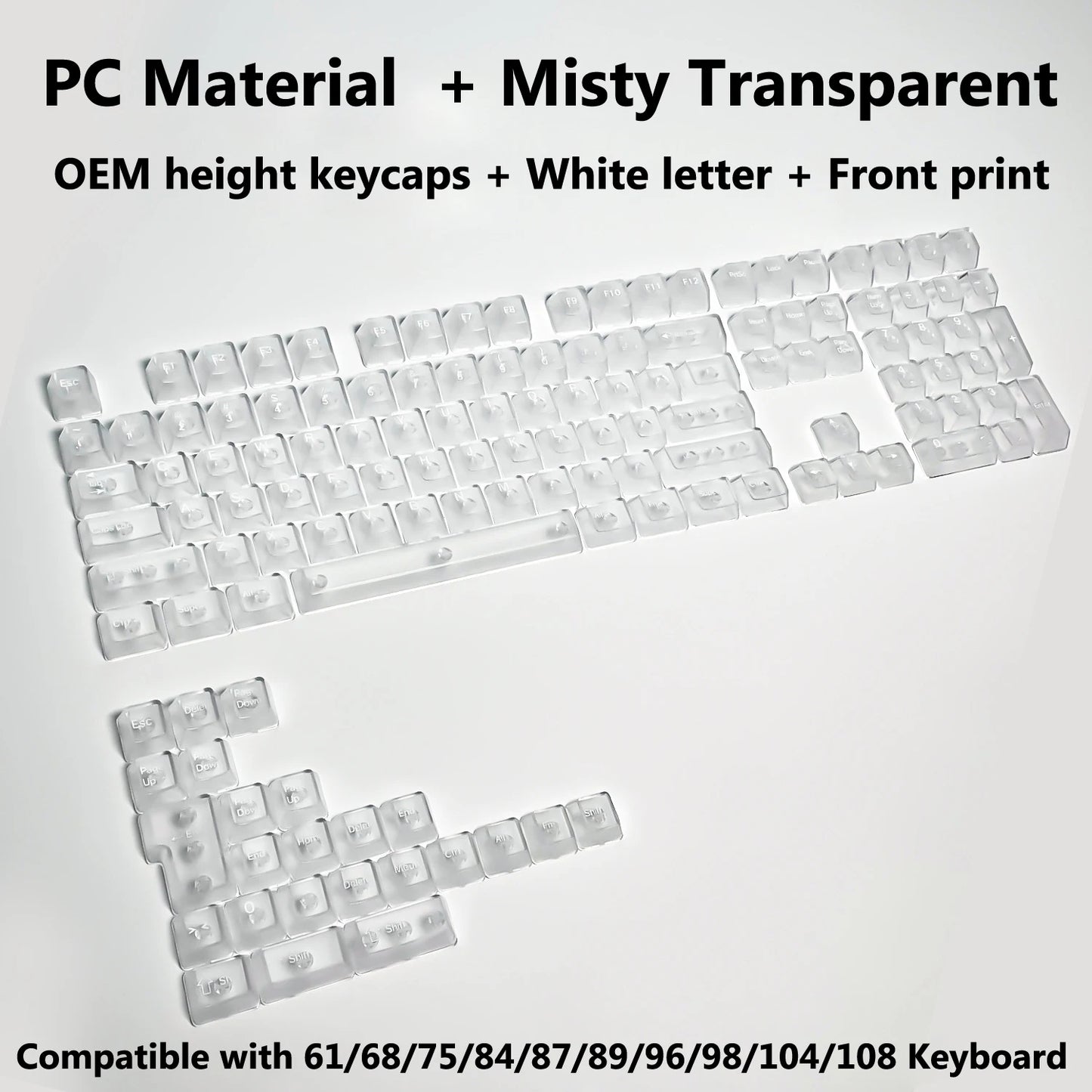 Rainbow Keycaps Full Set for Mechanical Keyboard - Transparent RGB Key