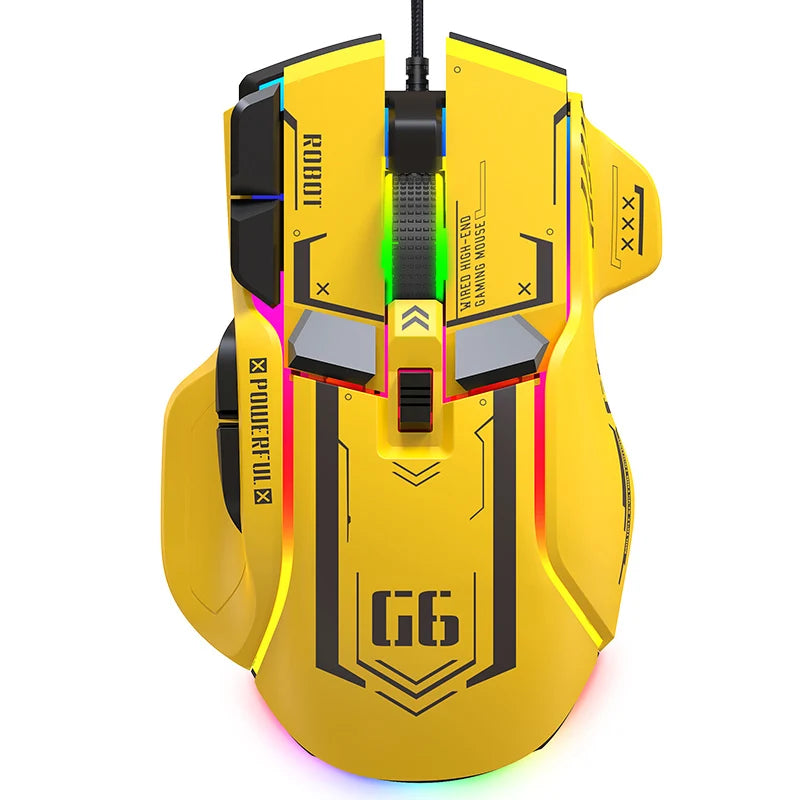 Wired Gaming Mouse 12800 DPI A826 RGB Macro Programmable Ergonomic