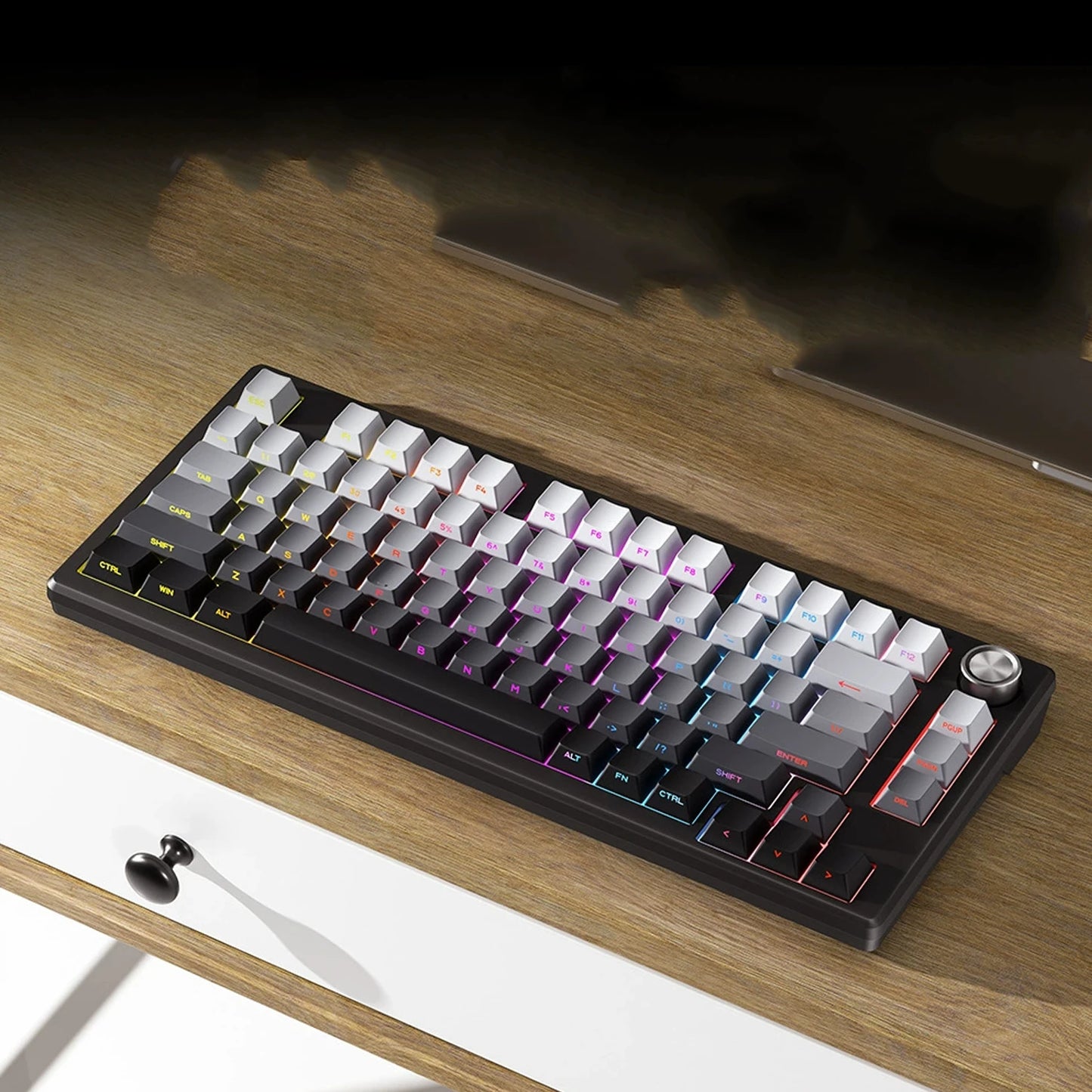 Hot Swap Mechanical Keyboard With Gasket Structure Backlit Keycaps For Esports