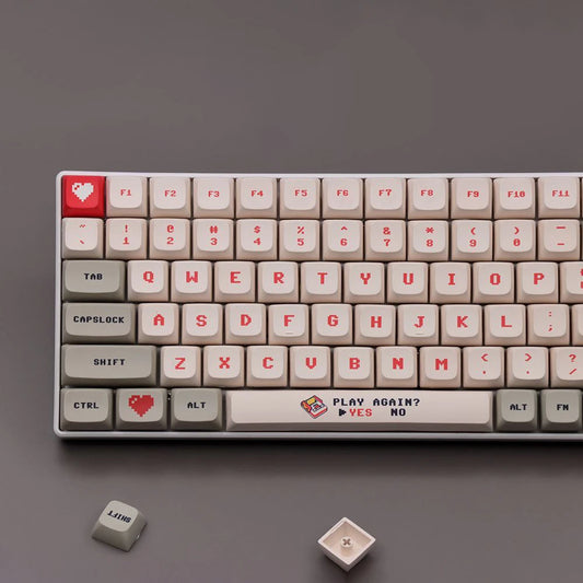 139 Keys Anime Retro Red & White Keycaps for MX Switches – PBT Dye Sub