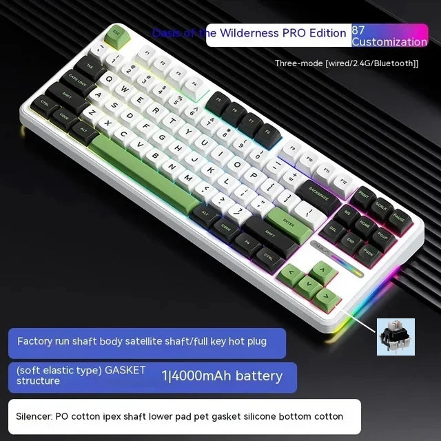 Bluetooth Wireless Mechanical Keyboard For E Sports With Hot Plug Full Keys