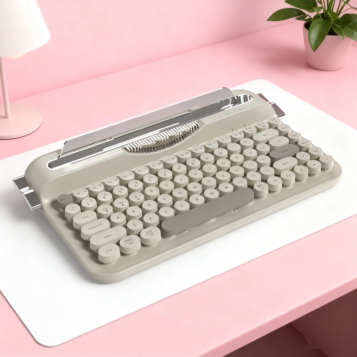 Wireless 2.4G Dual Mode Retro Keyboard With Fixed Groove Stand And Multi Device