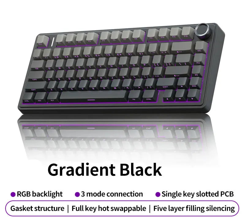 75% RGB Gasket Mounted Gaming Keyboard With Gradient Keycaps