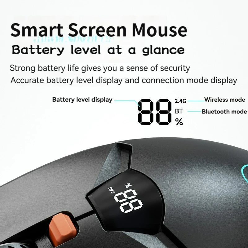 Mute Button Dual Mode Bluetooth 2.4G Wireless Mouse With 600mAh Battery