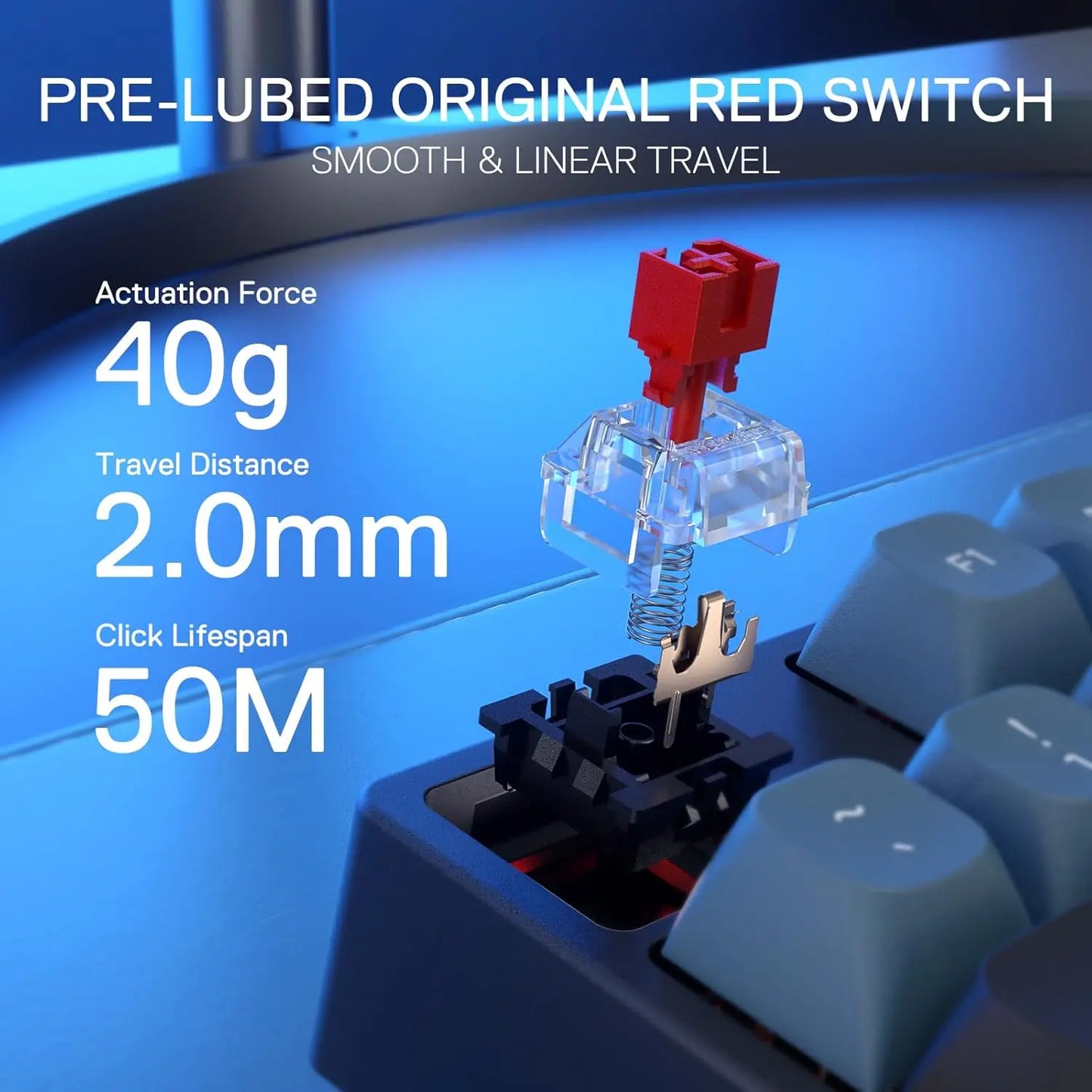 Wired RGB 104-Key Mechanical Keyboard with Red Switches