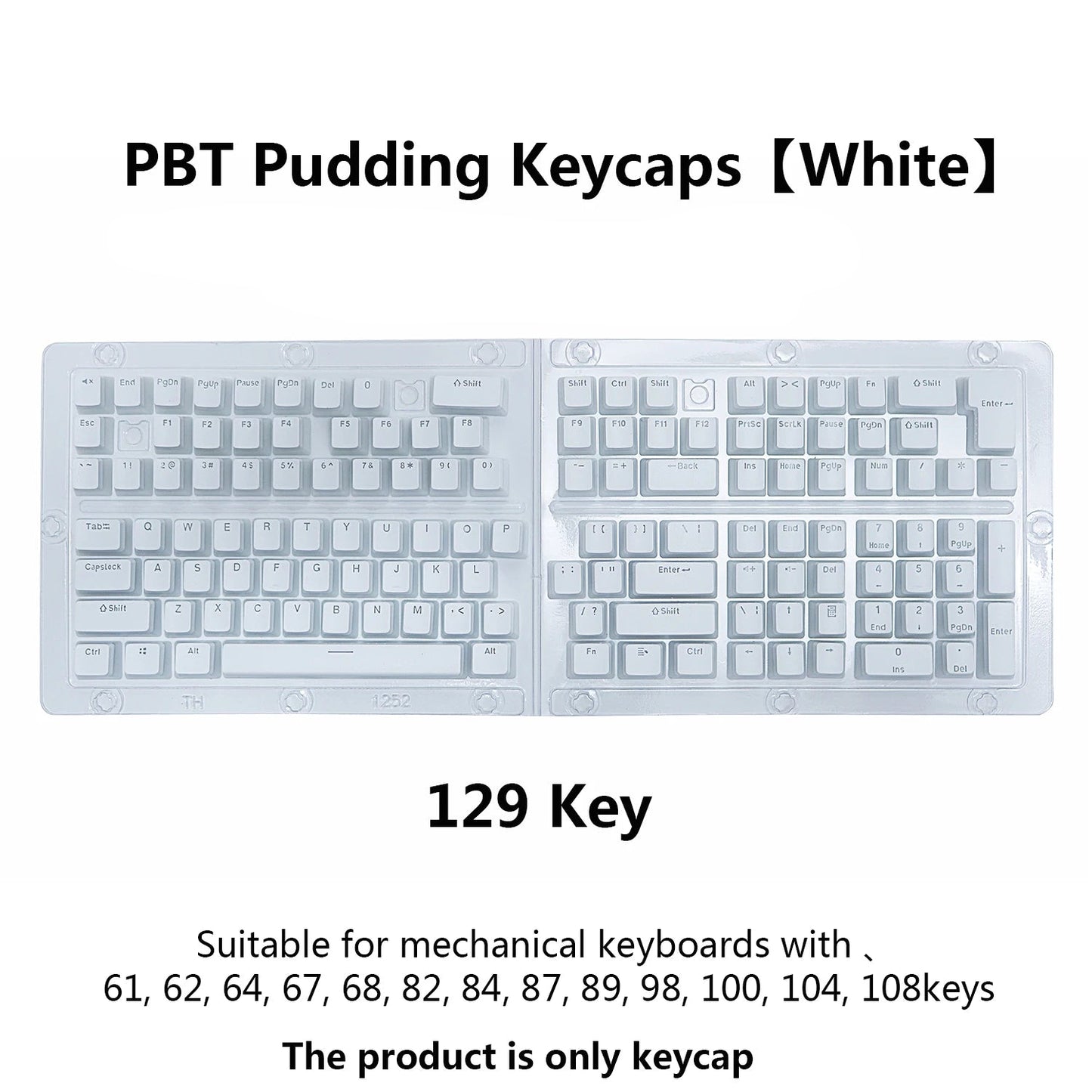 PBT Pudding Keycaps 129 Keys – OEM Profile for MX Switch RGB Backlit