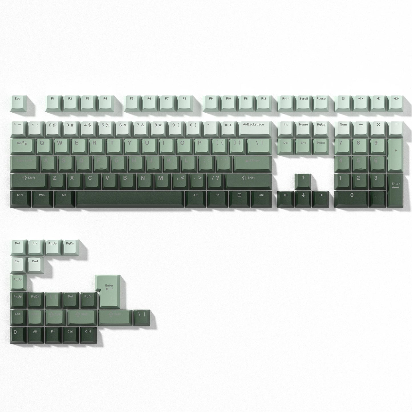 136-Key Black Side-Lit Backlit Keycaps for MX Switch Mechanical Keyboard